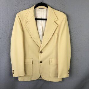 Vintage PalmBeach Blazer Men 40 Yellow Sport Coat Two Button Easter Grandpa